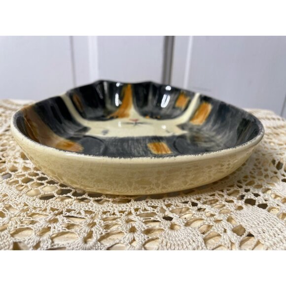 Vintage 1960s NS Gustin Co. Calico Cat Bowl Dish Hand Painted - Picture 2 of 10